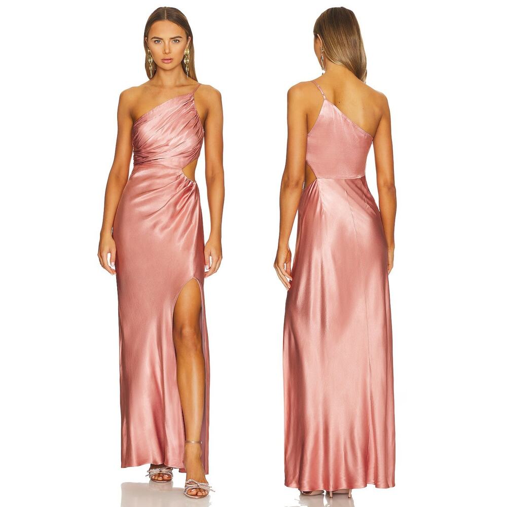 Shona Joy La Lune Asymmetrical Gathered Maxi Formal Party Prom Hoco Guest Sz 0